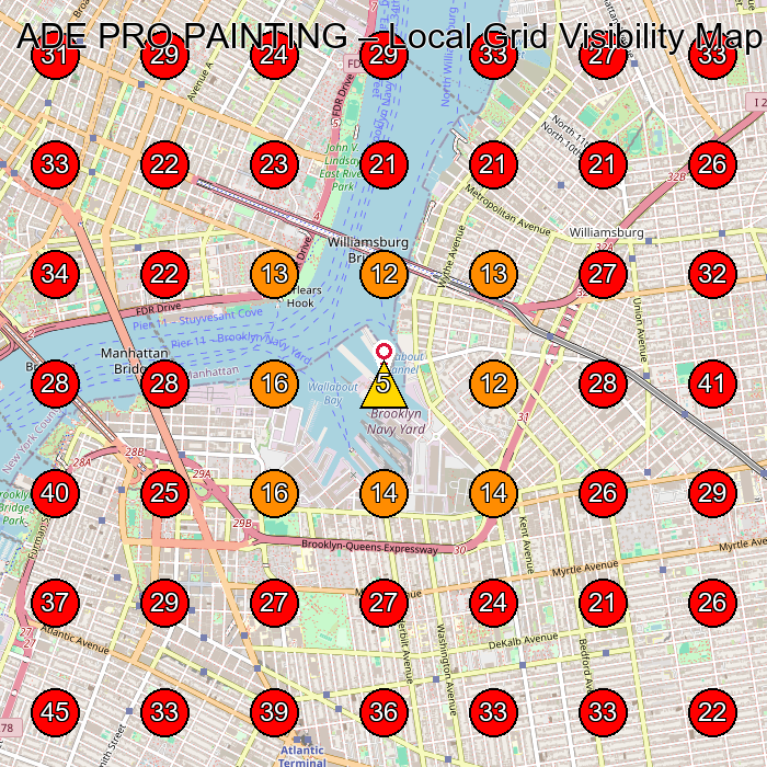 ADE PRO PAINTING GeoGrid visibility map for House Cleaning Service in None